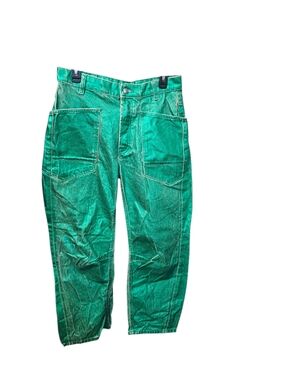 Free People Emerald Green Wide Leg Jeans